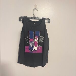 NWT Old Navy Tank Top Graphic Shirt "When in Doubt Dance it Out" Cotton Sz XL 14